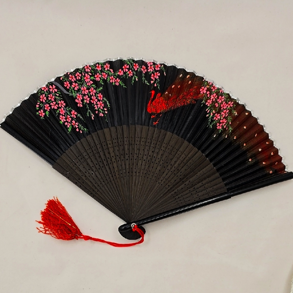 Black and Red Hand Fan